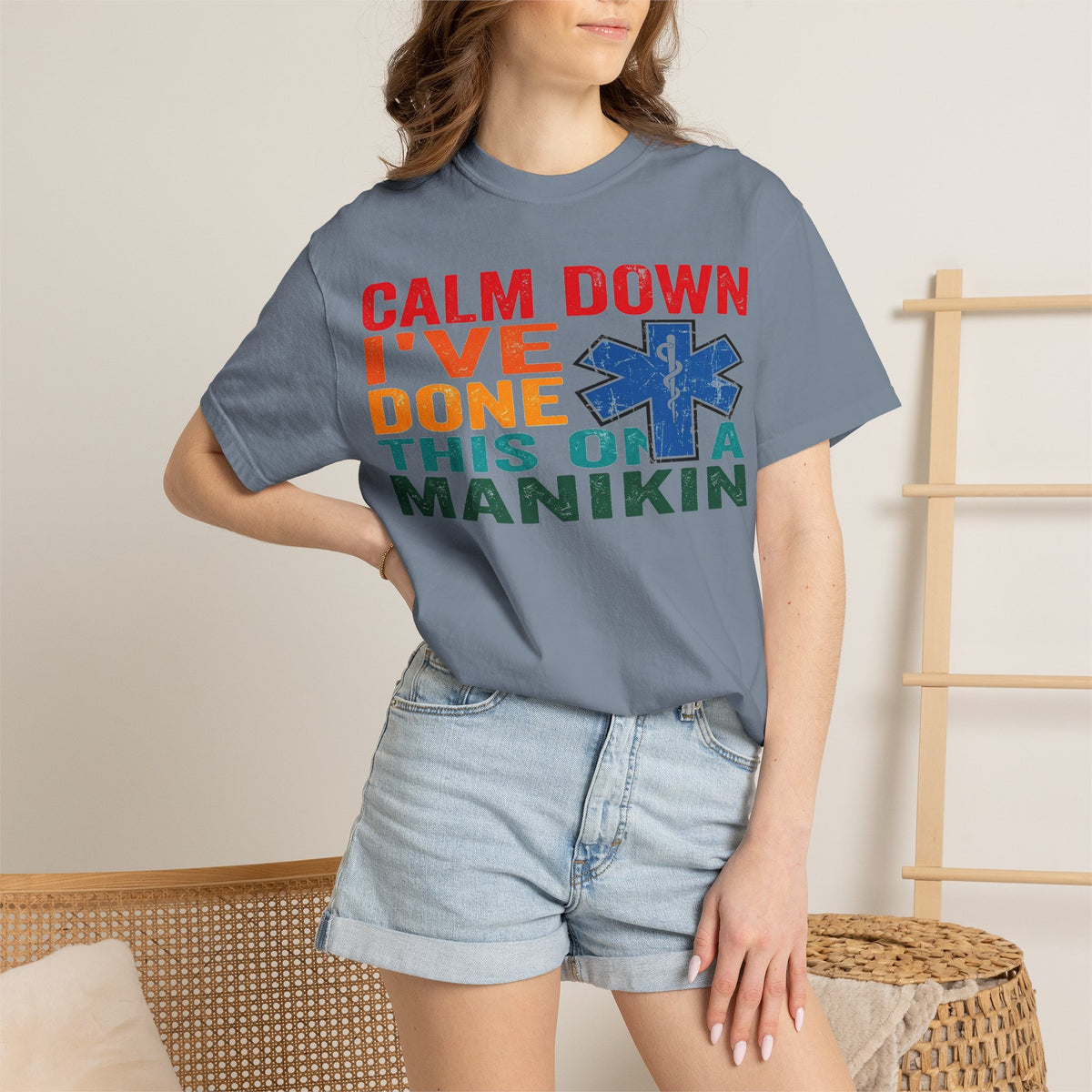 Calm Down I've Done This On A Manikin Shirt, Funny EMT Paramedic Tee, EMS Humor Shirt, Nursing Student Gift