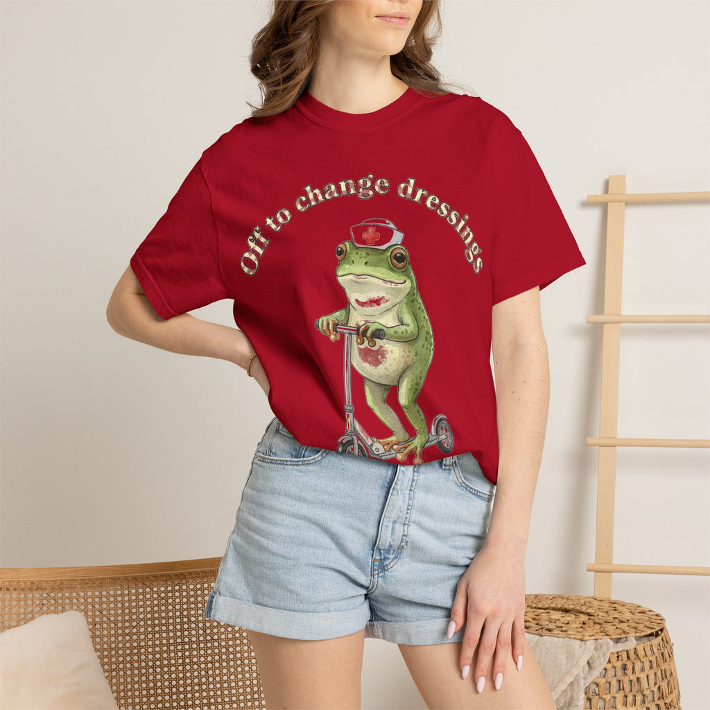 Off To Change Dressings Shirt, Funny Nurse Frog Scooter Tee, Wound Care Nurse Shirt, RN Gift