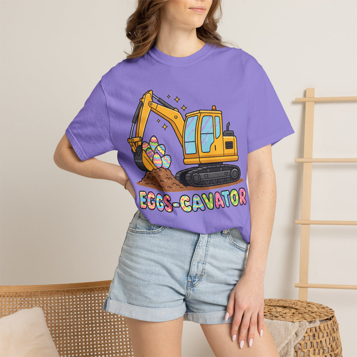 Eggs-Cavator Big Digger Shirt, Easter Excavator Tee, Construction Easter Shirt, Kids Easter Gift