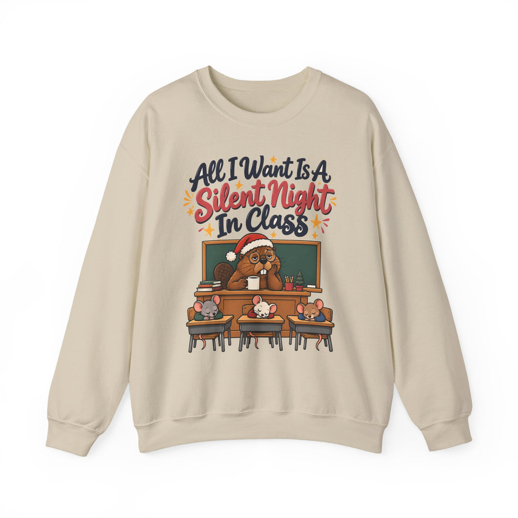 Funny Teacher Gift All I Want Is A Silent Night In Class Ornament Mug Sweatshirt Christmas Gift from Student Beaver
