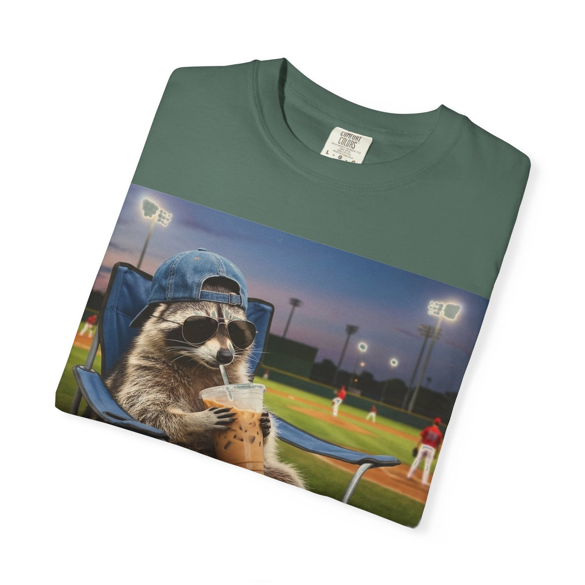 I Live Here Now Baseball Raccoon Shirt, Funny Sports Parent Tee, Iced Coffee Raccoon Shirt, Baseball Mom Gift