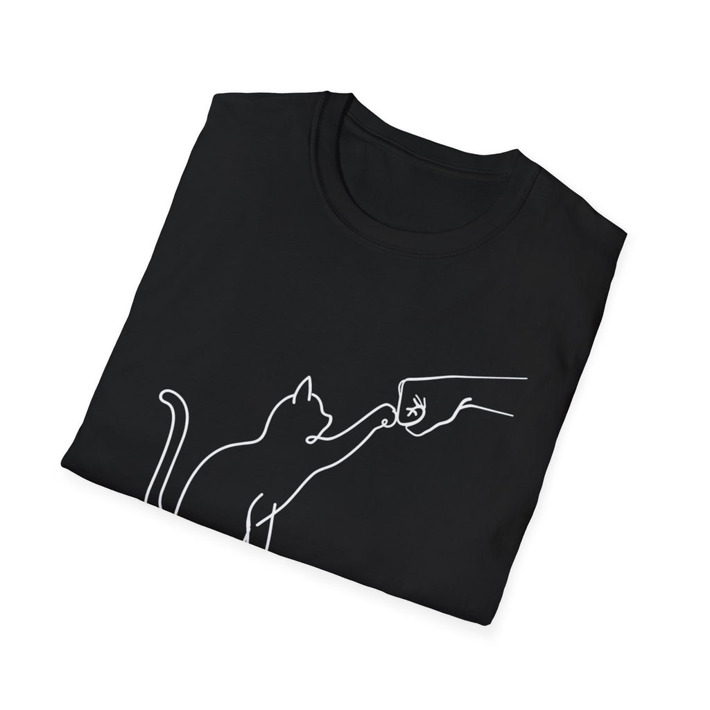 Cat Playing Shirt, Minimal Line Art Cat Tee, Cat Lover Gift
