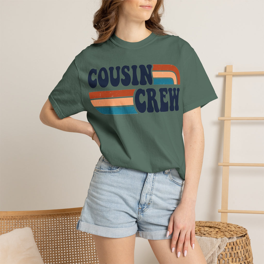Cousin Crew Rainbow Stripe Shirt, Retro Family Reunion Tee, Matching Cousins Shirt, Family Gift