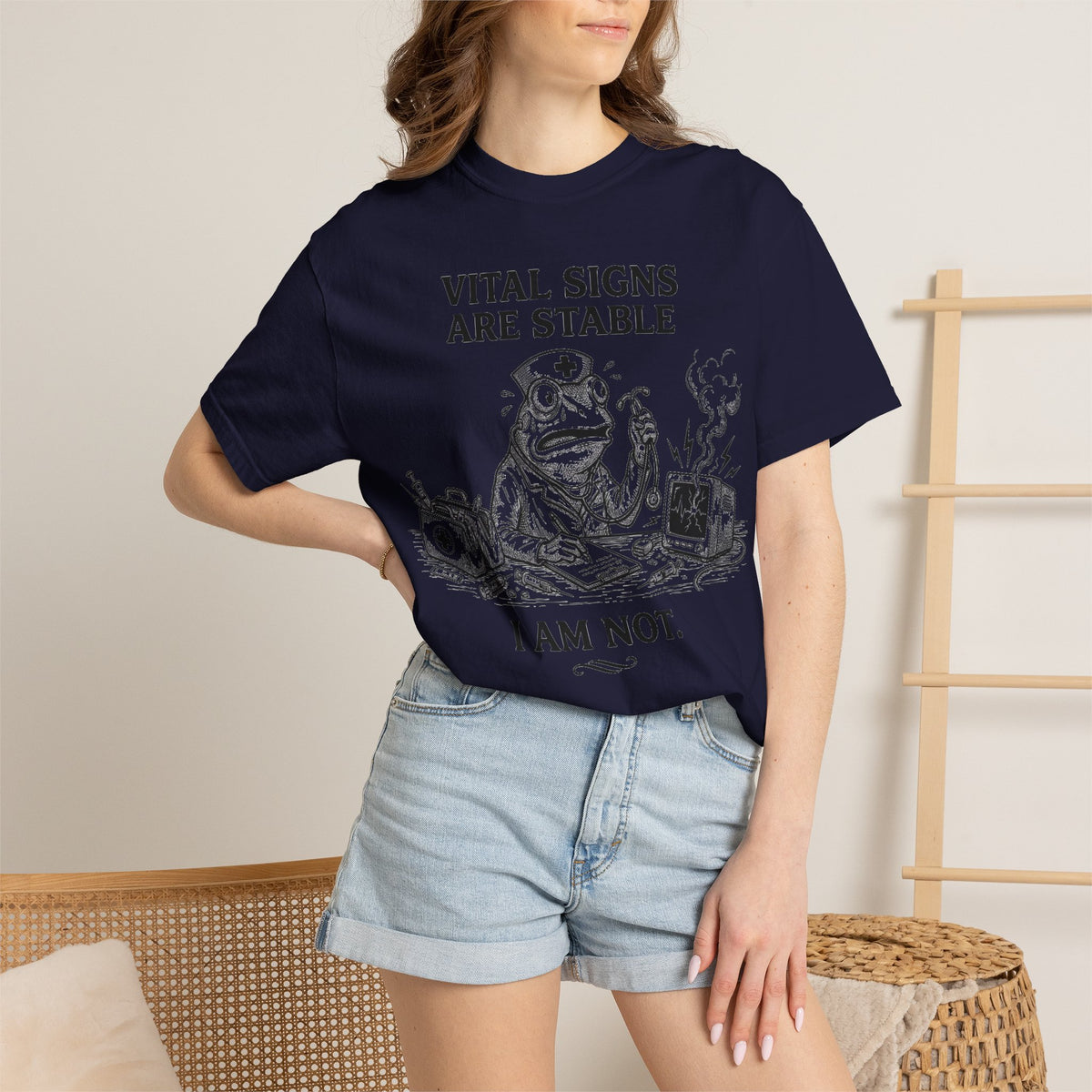 Vital Signs Are Stable I Am Not Shirt, Funny Nurse Frog Tee, Burnt Out RN Shirt, Night Shift Gift