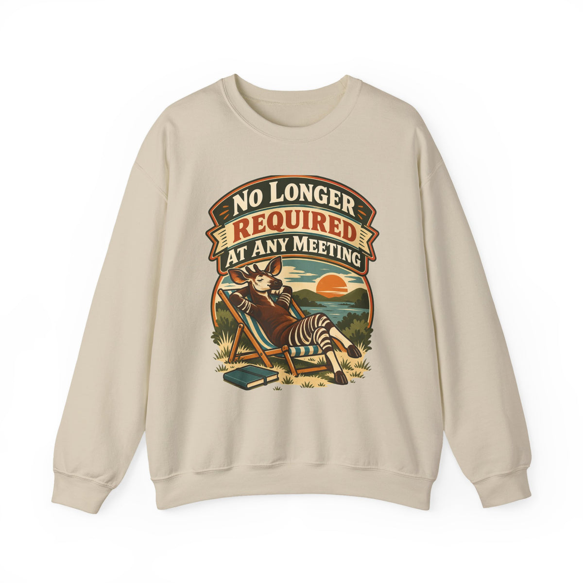 Funny Retirement Sweatshirt No Longer Required At Any Meeting Shirt, Funny Retiree Gift, Christmas Gift, Funny Tee