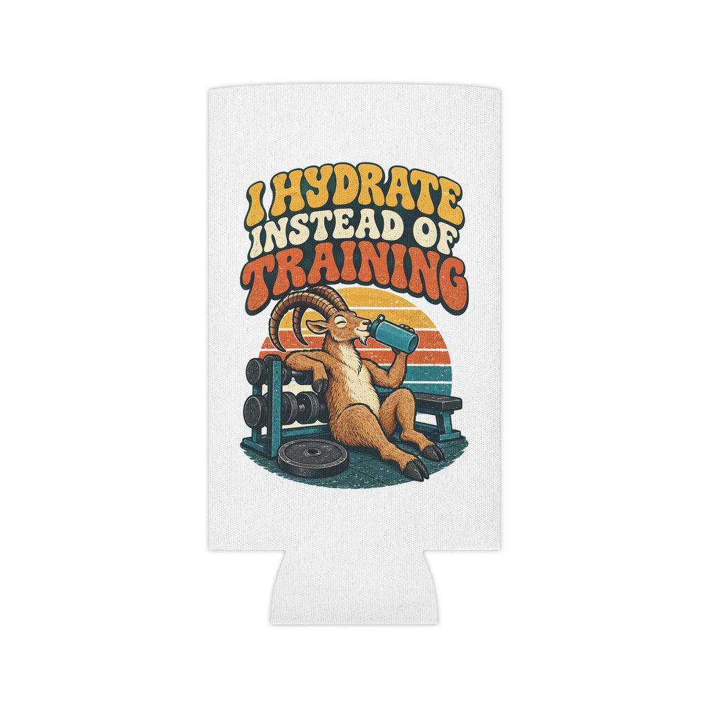 I Hydrate Instead Of Training Can Cooler, Funny Beer Can Sleeve, Gym Gift Stocking Stuffer