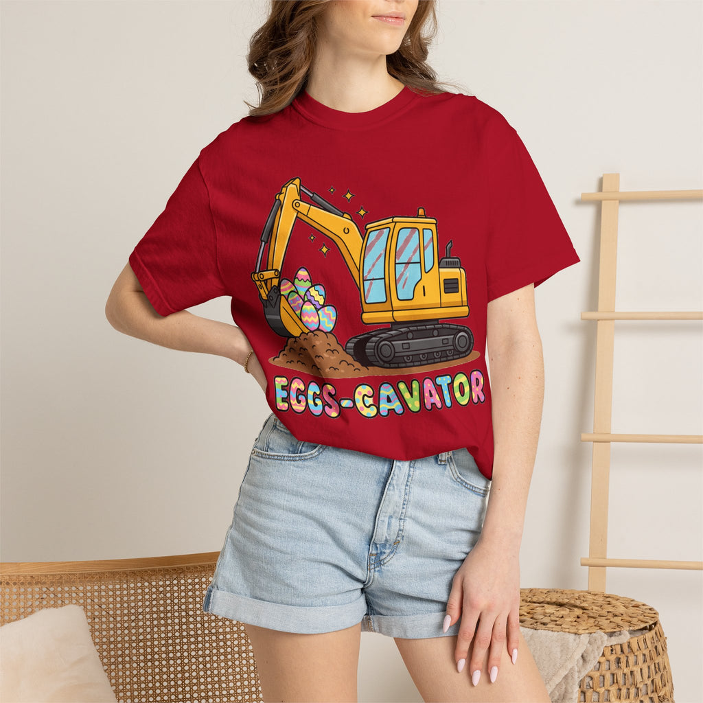 Eggs-Cavator Big Digger Shirt, Easter Excavator Tee, Construction Easter Shirt, Kids Easter Gift