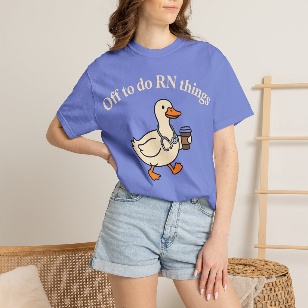 Off To Do RN Things Shirt, Funny Nurse Duck Coffee Tee, Stethoscope Duck Shirt, Nurse Gift