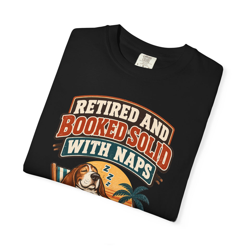 Funny Retirement Shirt Retired And Booked Solid With Naps | Vintage Badge Shirt | Retirement Gift For Him Her