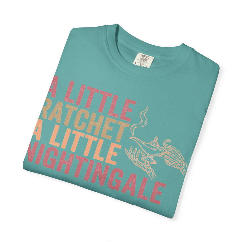 A Little Ratchet A Little Nightingale Shirt, Funny Nurse Shirt, Skeleton Hand Lamp Nurse Tee, Sarcastic RN Gift