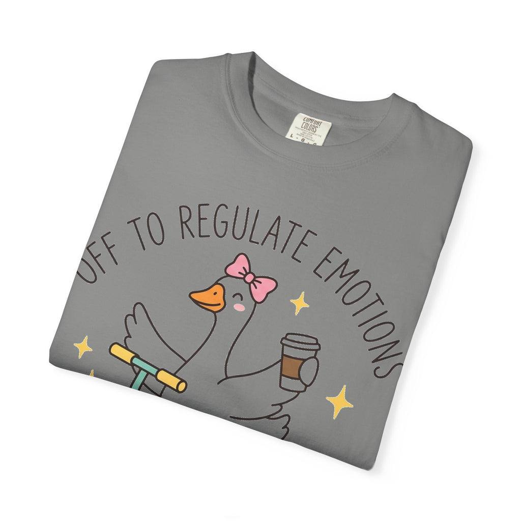 Off To Regulate Emotions Shirt, Funny Therapy Goose Scooter Tee, Mental Health Humor Shirt, Therapist Gift