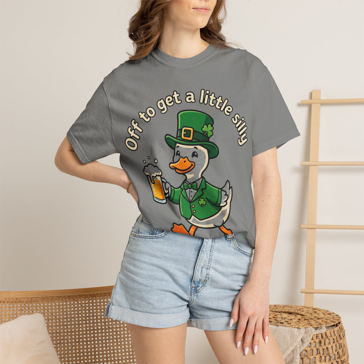 Off To Get A Little Silly Bold Shirt, Leprechaun Duck Beer Tee, Funny St Patricks Day Shirt, Irish Gift