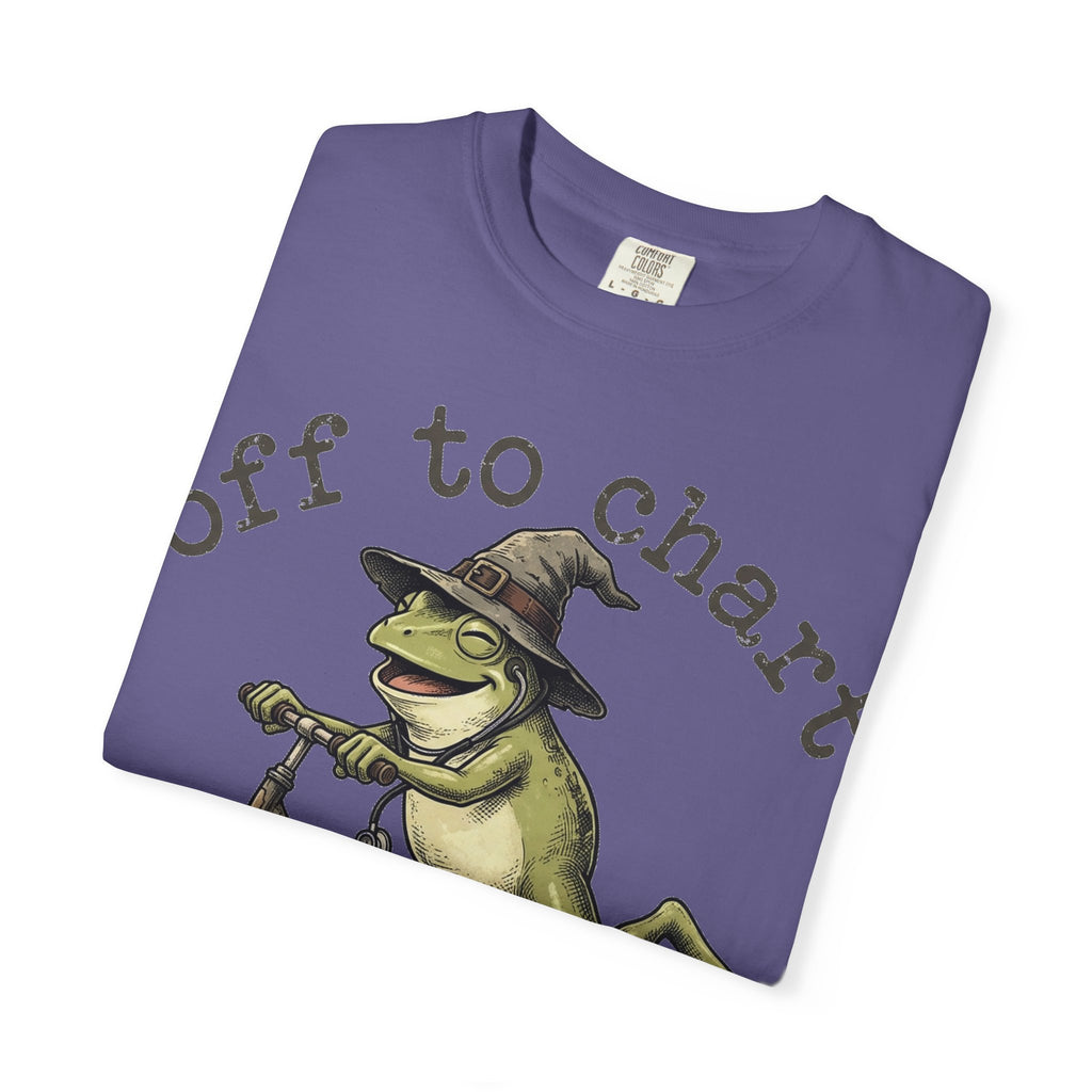 Off To Chart Grinning Frog Shirt, Nurse Frog Scooter Tee, Funny Charting Shirt, RN Gift