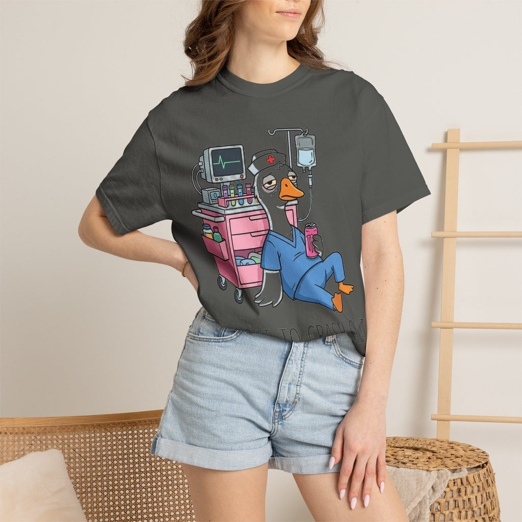 I'm About To Crash Out Shirt, Funny Night Shift Goose Nurse Tee, Burnt Out RN Shirt, Nurse Gift