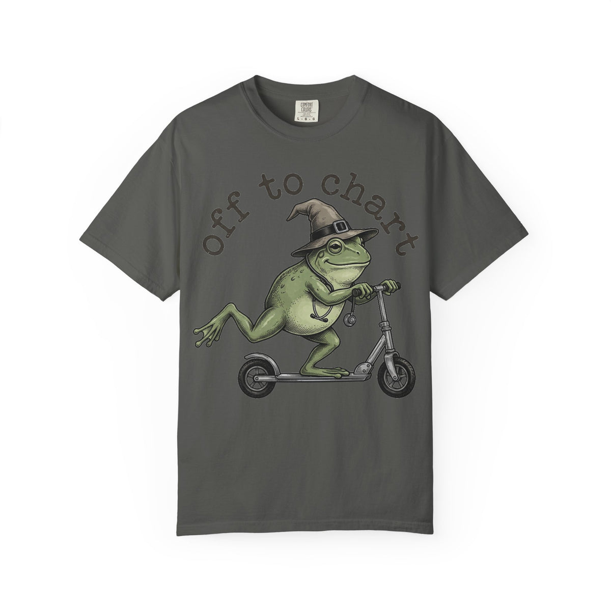 Off To Chart Etched Frog Shirt, Vintage Nurse Frog Scooter Tee, Charting Humor Shirt, RN Gift