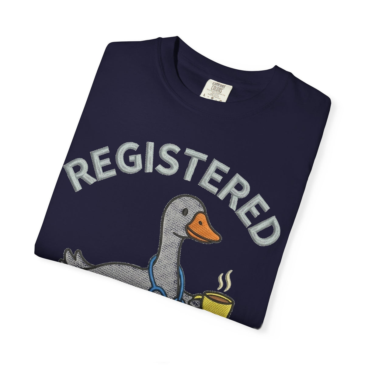 Registered Silly Goose Shirt, Faux Embroidery Nurse Goose Tee, Funny RN Shirt, Nurse Gift