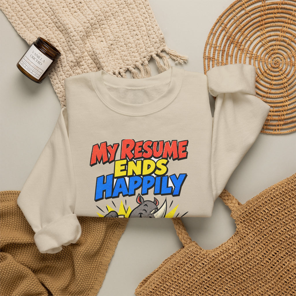 Funny Retirement Sweatshirt My Resume Ends Happily, Retirement Gift Tee, Comfort Colors Graphic T-Shirt