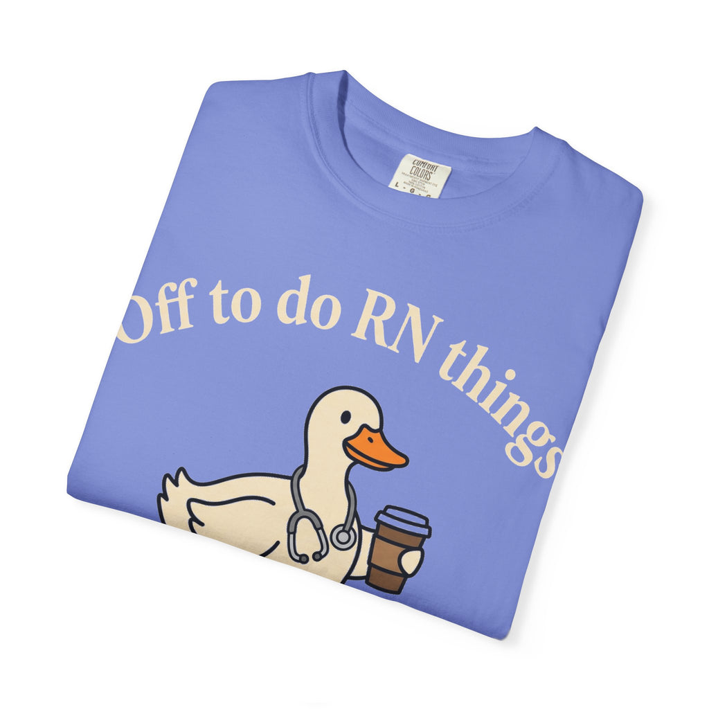 Off To Do RN Things Shirt, Funny Nurse Duck Coffee Tee, Stethoscope Duck Shirt, Nurse Gift