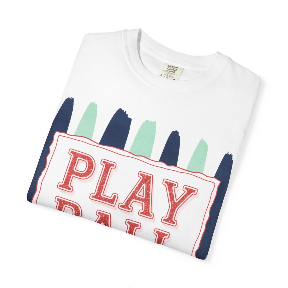 Play Ball Tall Stripe Shirt, Painted Baseball Panel Tee, Game Day Baseball Shirt, Sports Mom Gift