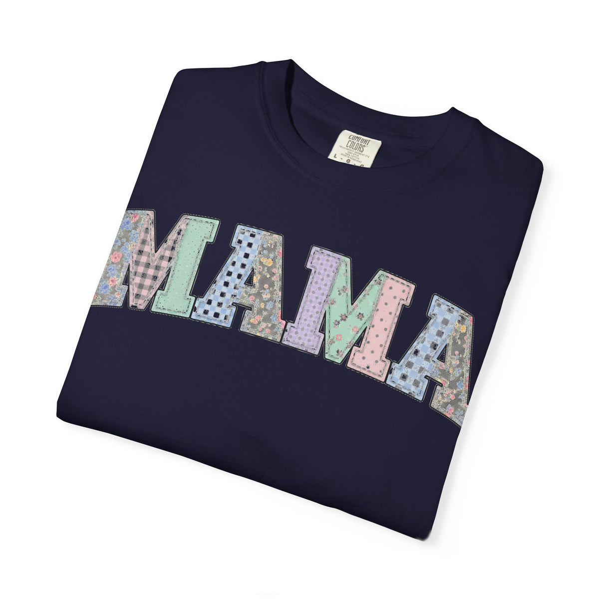 Mama Soft Patchwork Shirt, Small Pastel Applique Tee, Shabby Chic Mama Shirt, Mom Gift