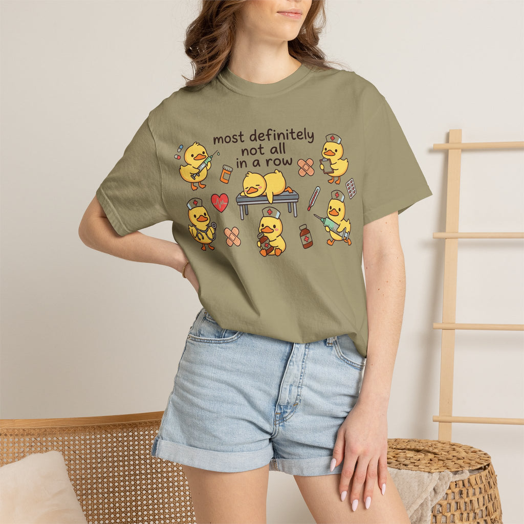 Most Definitely Not All In A Row Wide Shirt, Nurse Duckling Chaos Tee, Funny RN Shirt, Nurse Gift