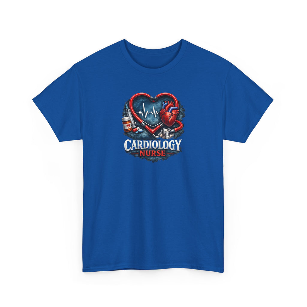 Cardiology Nurse T-Shirt — Heartbeat Stethoscope Design