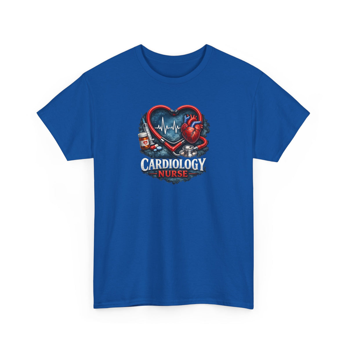 Cardiology Nurse T-Shirt — Heartbeat Stethoscope Design