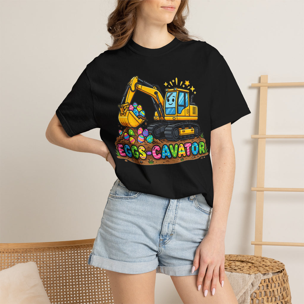 Eggs-Cavator Excavator Shirt, Funny Easter Construction Tee, Digger Easter Egg Shirt, Boys Easter Gift