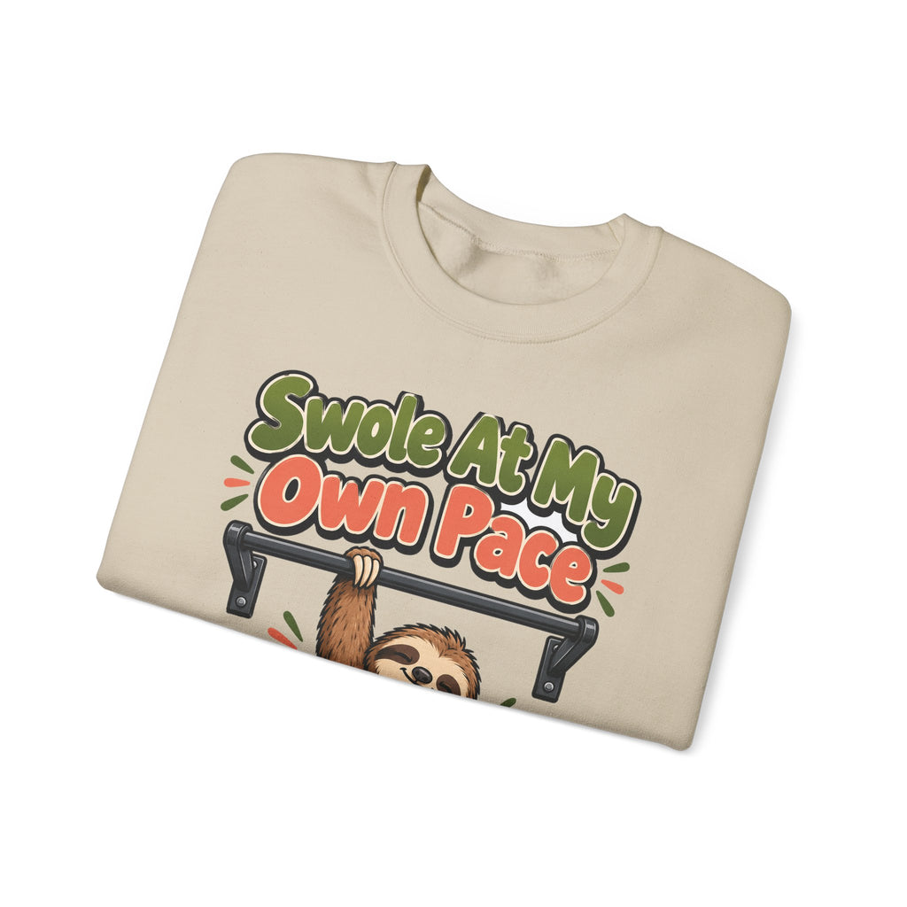 Funny Gym Sweatshirt Swole At My Own Pace | Sloth Weightlifting Sweatshirt | Funny Workout Sweatshirt | Gym Gift