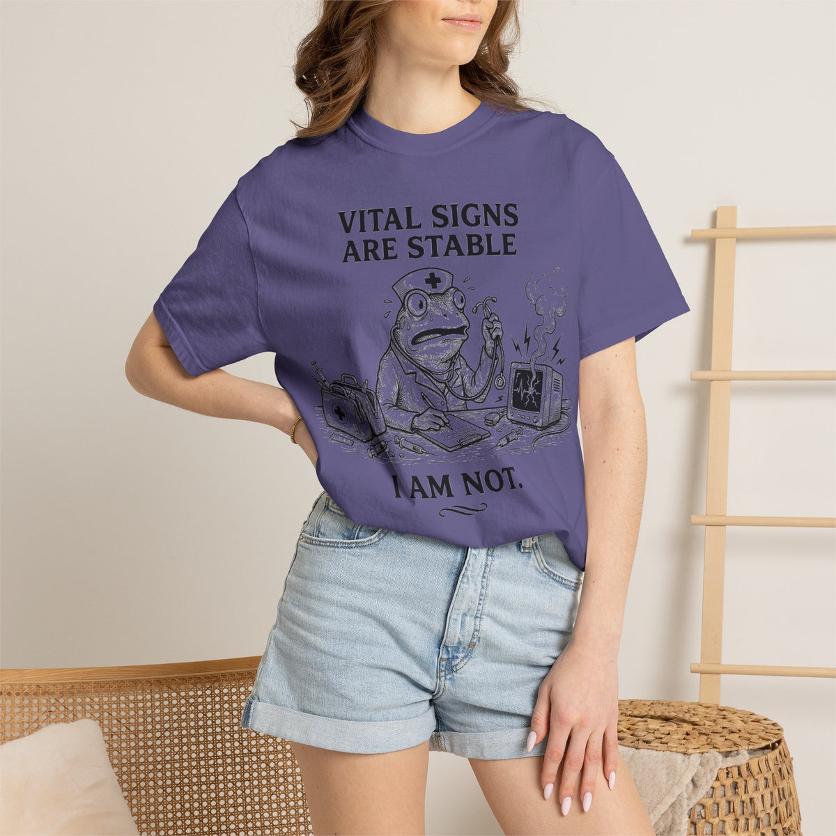 Vital Signs Are Stable I Am Not Shirt, Funny Nurse Frog Tee, Burnt Out RN Shirt, Night Shift Gift