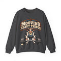 Funny Gym Sweatshirt Mooving Heavy Things | Cow Weightlifting Sweatshirt | Funny Workout Sweatshirt | Gym Lover Gift