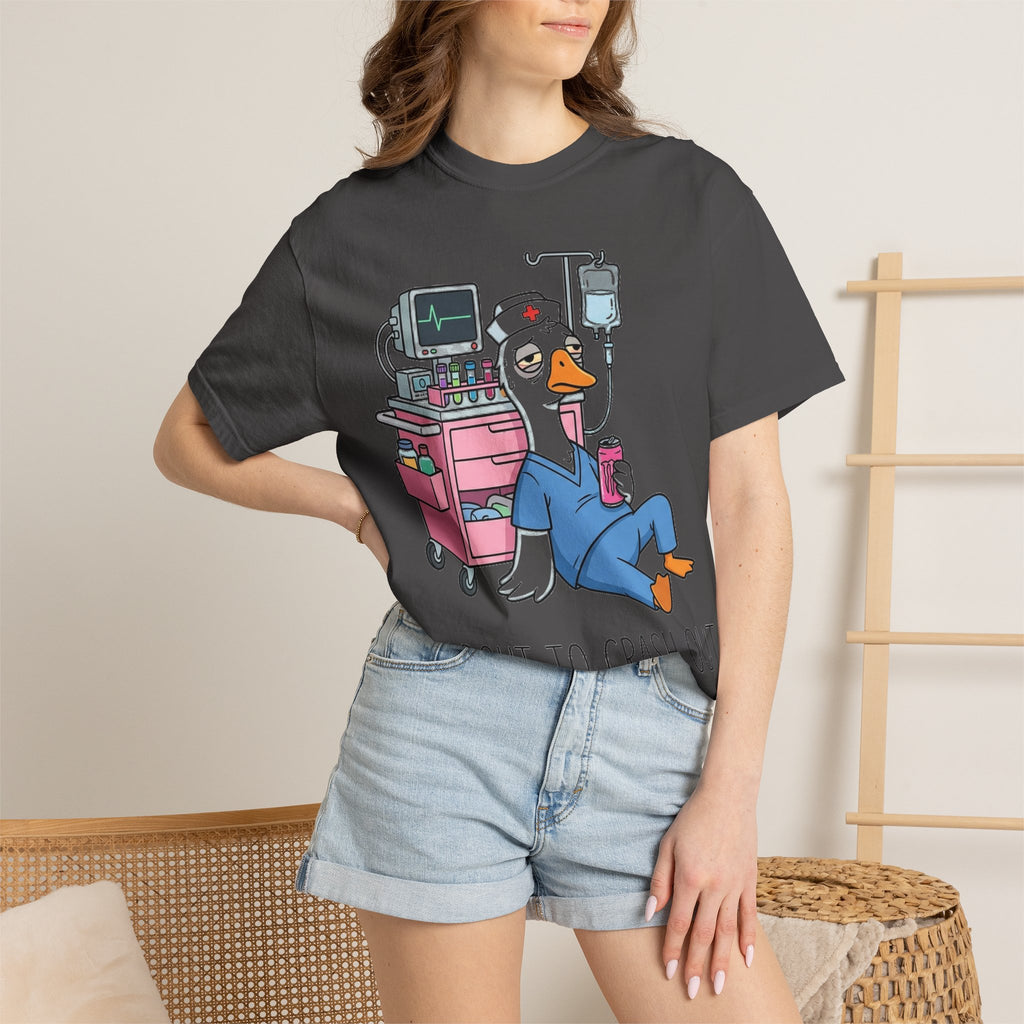 I'm About To Crash Out Shirt, Funny Night Shift Goose Nurse Tee, Burnt Out RN Shirt, Nurse Gift