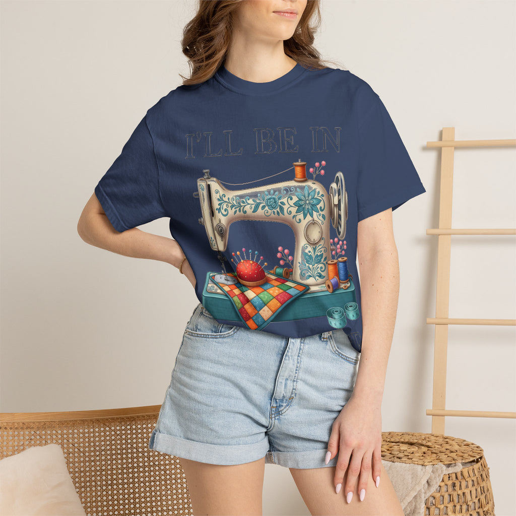 I'll Be In My Office Cream Sewing Machine Shirt, Quilter Humor Tee, Vintage Seamstress Shirt, Sewing Gift