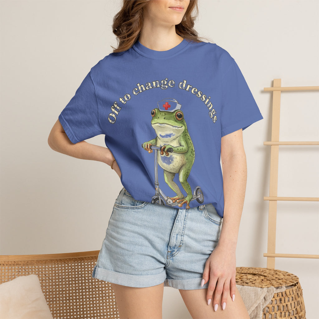 Off To Change Dressings Shirt, Funny Nurse Frog Scooter Tee, Wound Care Nurse Shirt, RN Gift