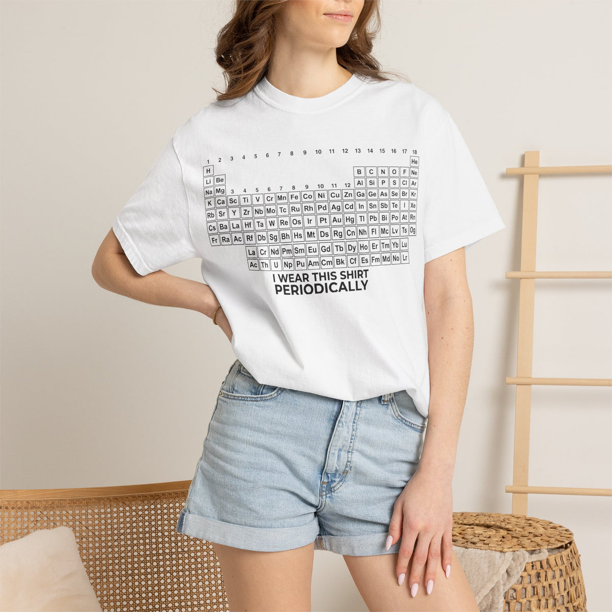 I Wear This Shirt Periodically Wide Shirt, Periodic Table Pun Tee, Chemistry Teacher Shirt, Science Gift