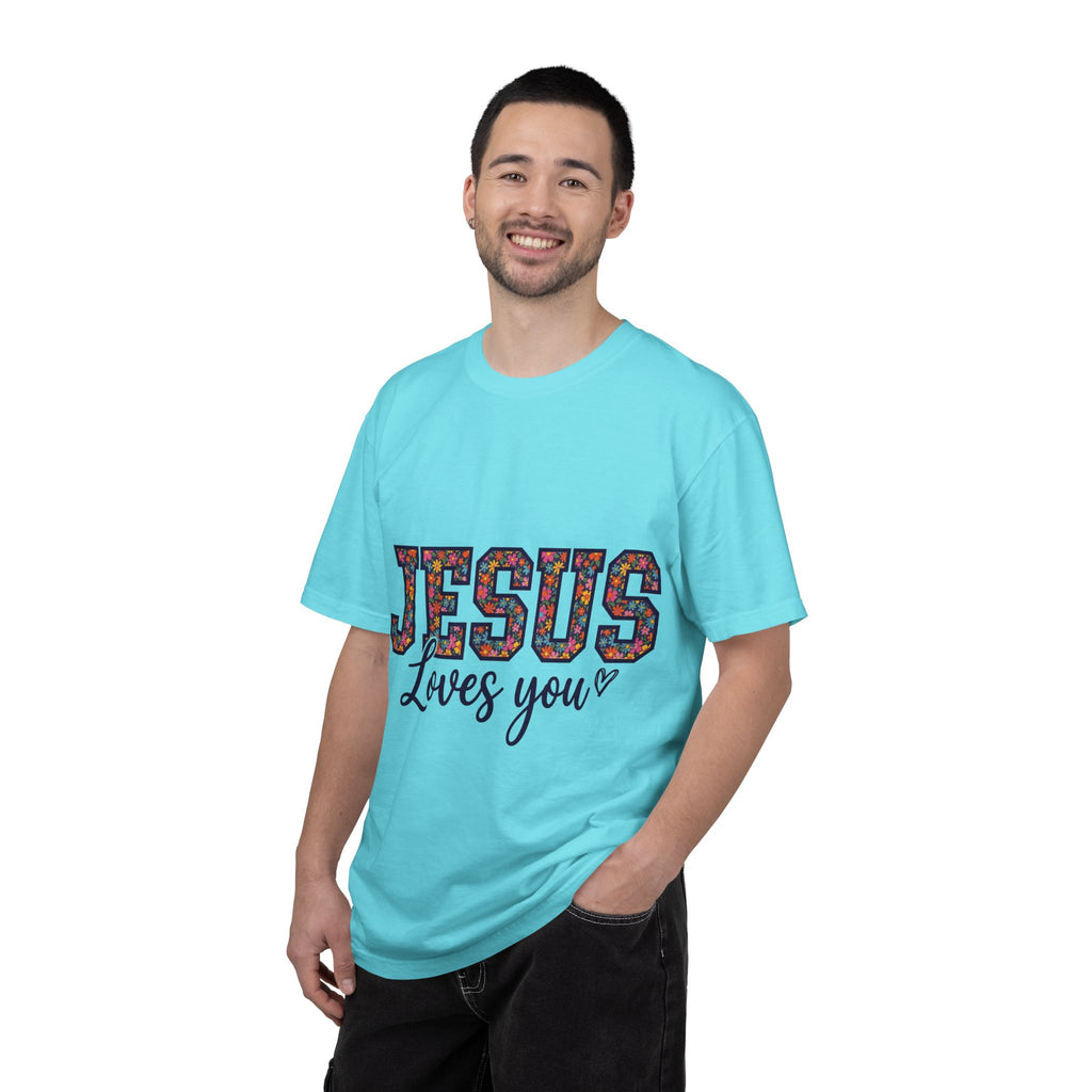 Jesus Loves You Shirt, Floral Varsity Christian Tee, Faith Statement Shirt, Church Gift