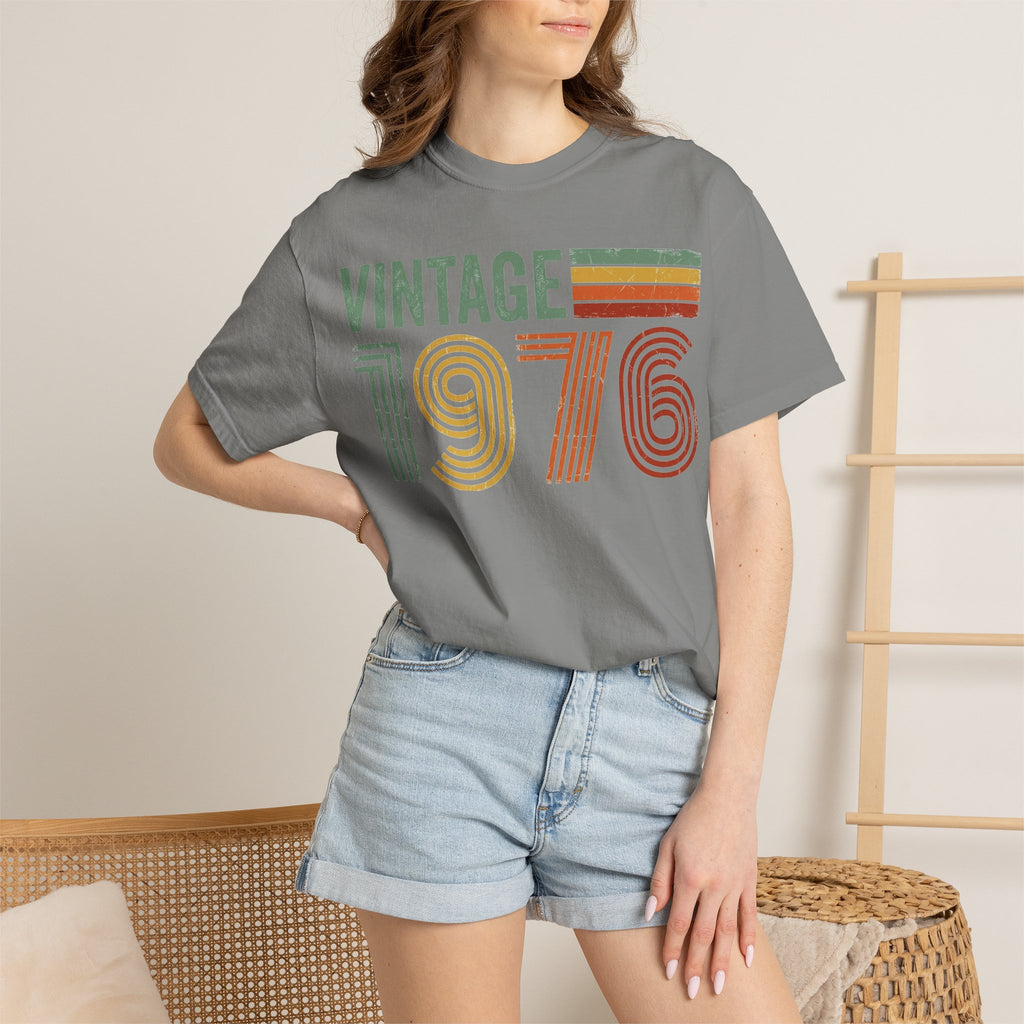 Vintage 1976 Shirt, Retro Stripe 50th Birthday Tee, Born In 1976 Shirt, Birthday Gift