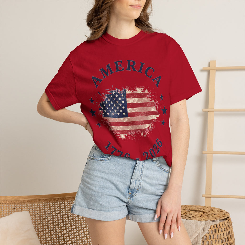 America 1776 2026 Arched Shirt, Vintage Flag Splash Tee, Patriotic Americana Shirt, Independence Day Gift