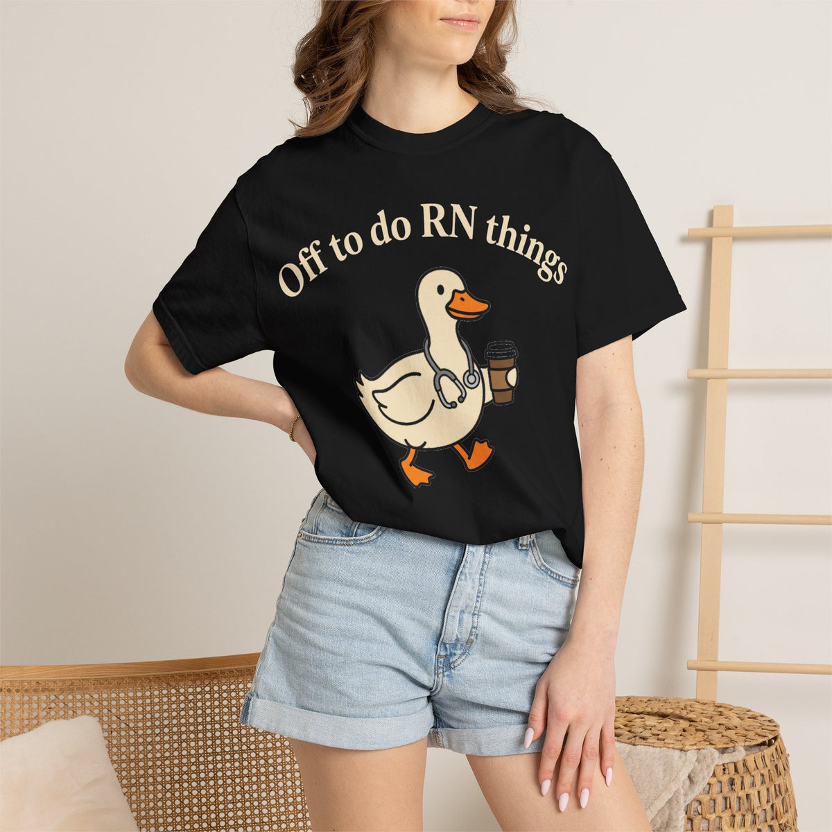 Off To Do RN Things Shirt, Funny Nurse Duck Coffee Tee, Stethoscope Duck Shirt, Nurse Gift