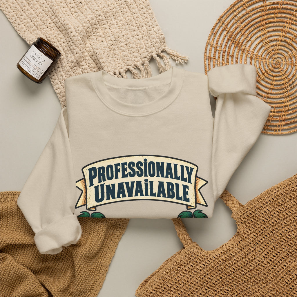 Funny Retirement Sweatshirt Professionally Unavailable | Retired Cat Hammock Sweatshirt | Retirement Gift For Him Her