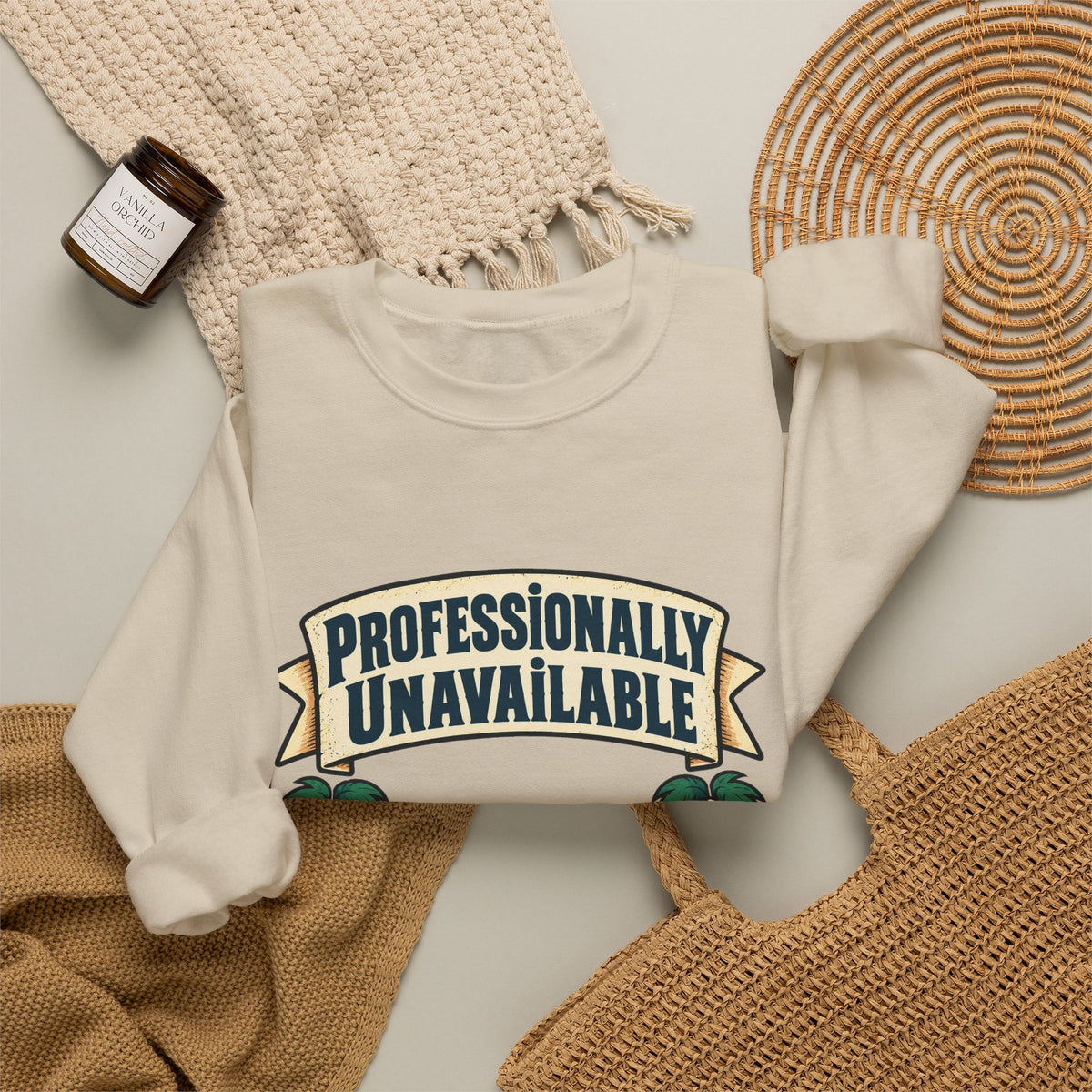 Funny Retirement Sweatshirt Professionally Unavailable | Retired Cat Hammock Sweatshirt | Retirement Gift For Him Her