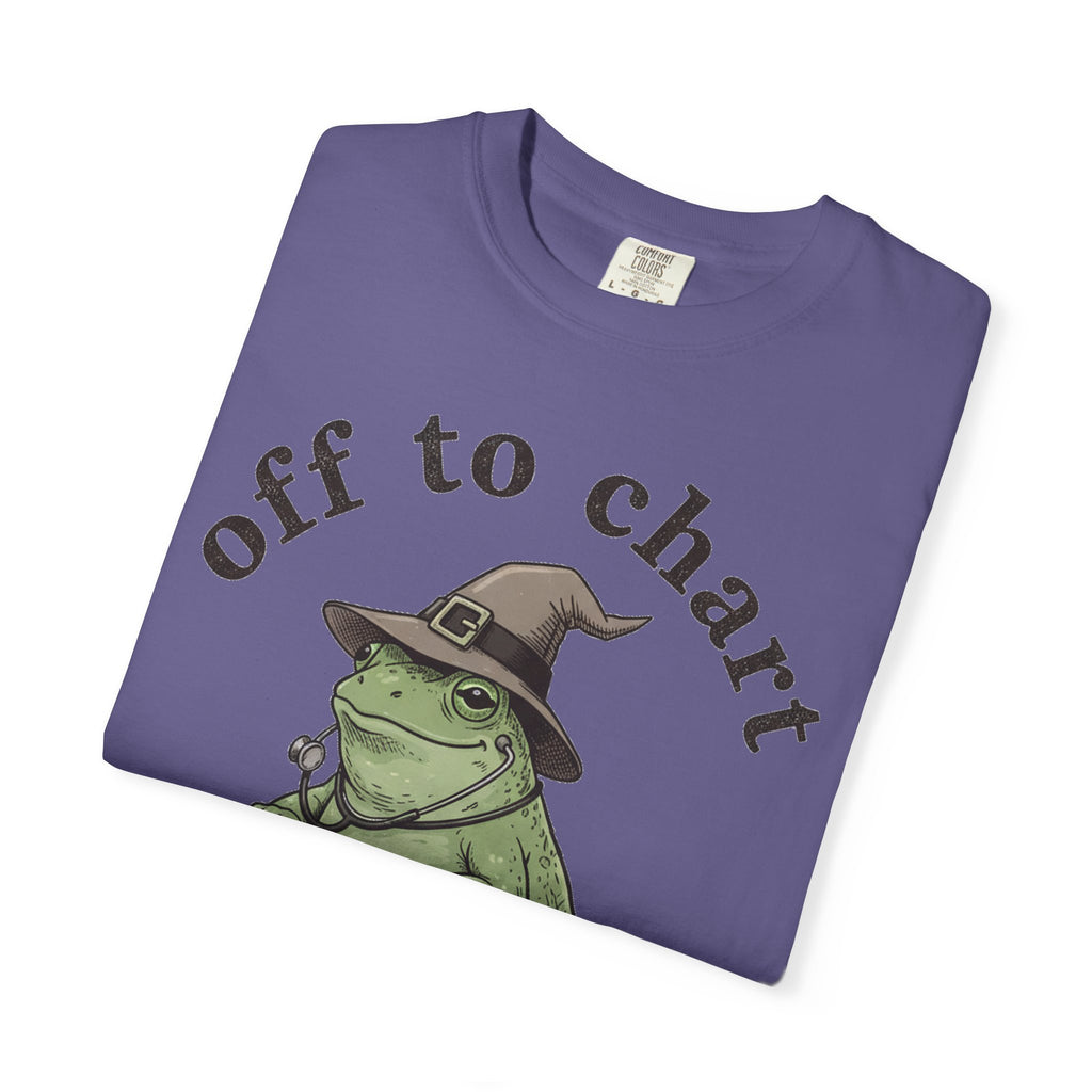 Off To Chart Shirt, Witch Hat Frog Nurse Scooter Tee, Funny Charting RN Shirt, Nurse Gift