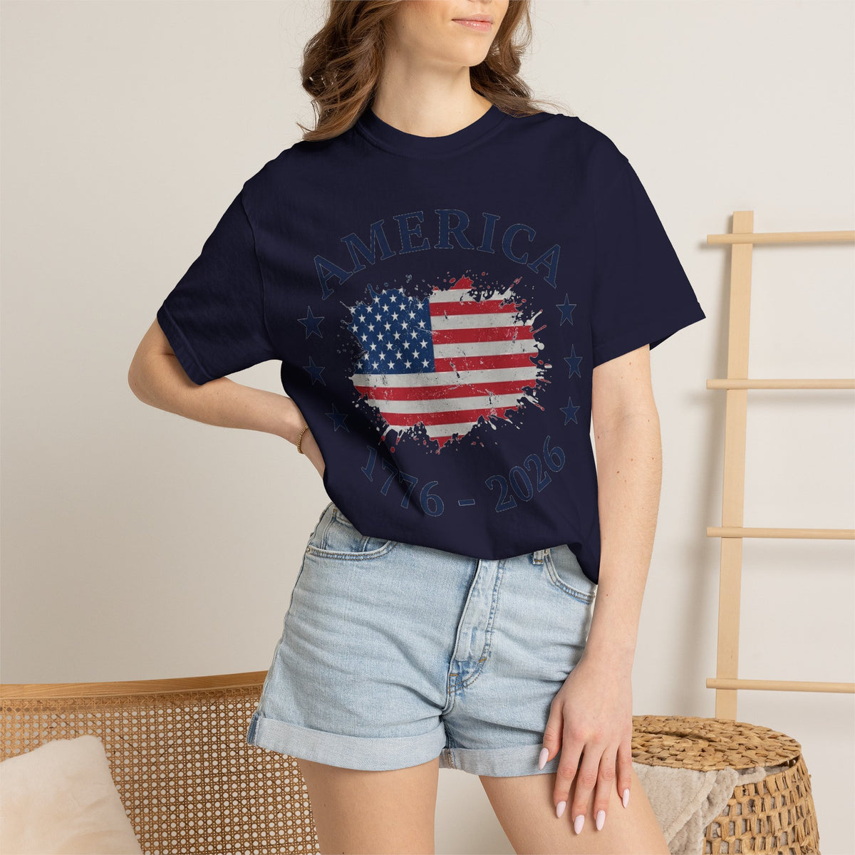 America 1776 2026 Shirt, Distressed Flag Oval Tee, Patriotic 250th Anniversary Shirt, Fourth Of July Gift
