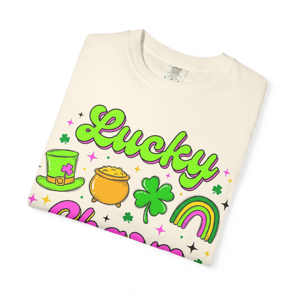 Lucky Charm Shirt, Retro St Patricks Day Doodle Tee, Pot Of Gold Rainbow Shirt, Irish Gift