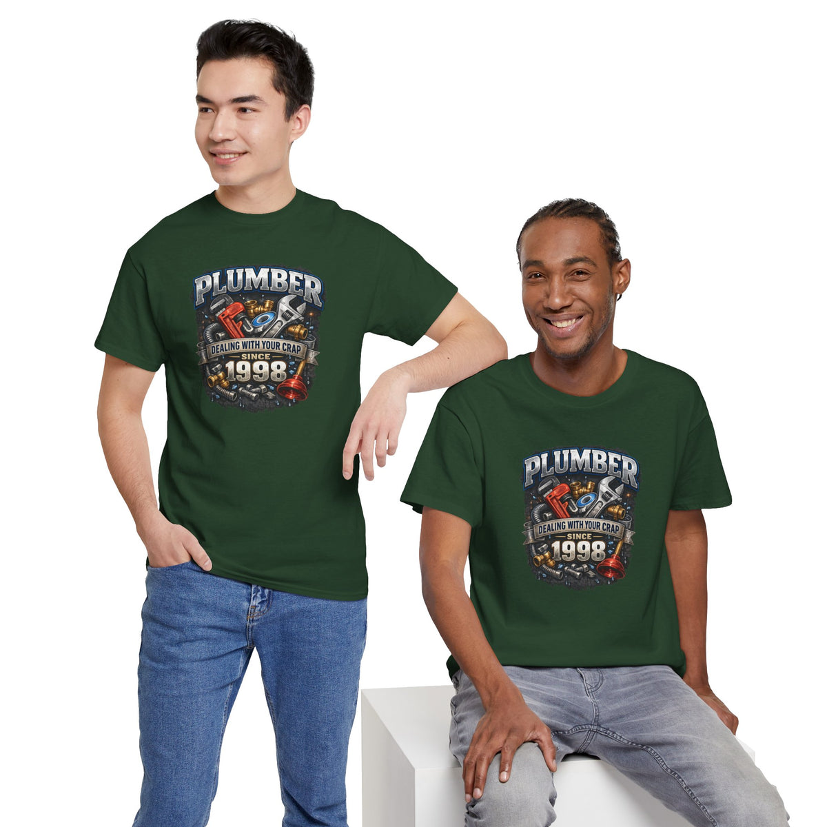 Plumber Since 1998 T-Shirt – “Dealing With Your Crap” Vintage Tool Graphic Tee