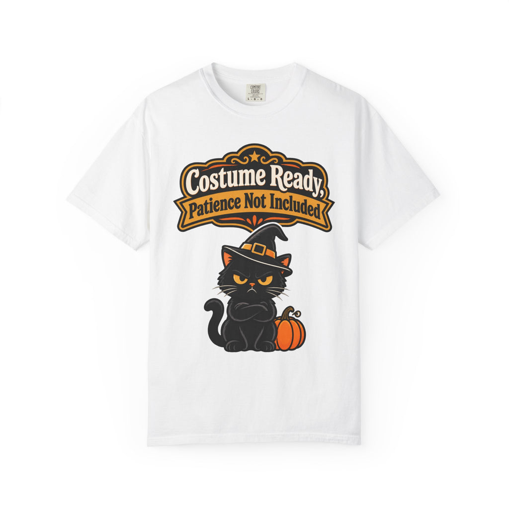 Costume Ready, Patience Not Included Halloween Shirt, Funny Black Cat Tee