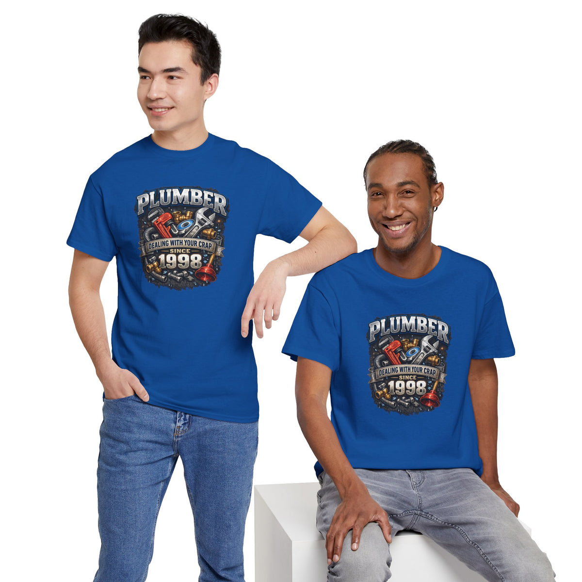 Plumber Since 1998 T-Shirt – “Dealing With Your Crap” Vintage Tool Graphic Tee