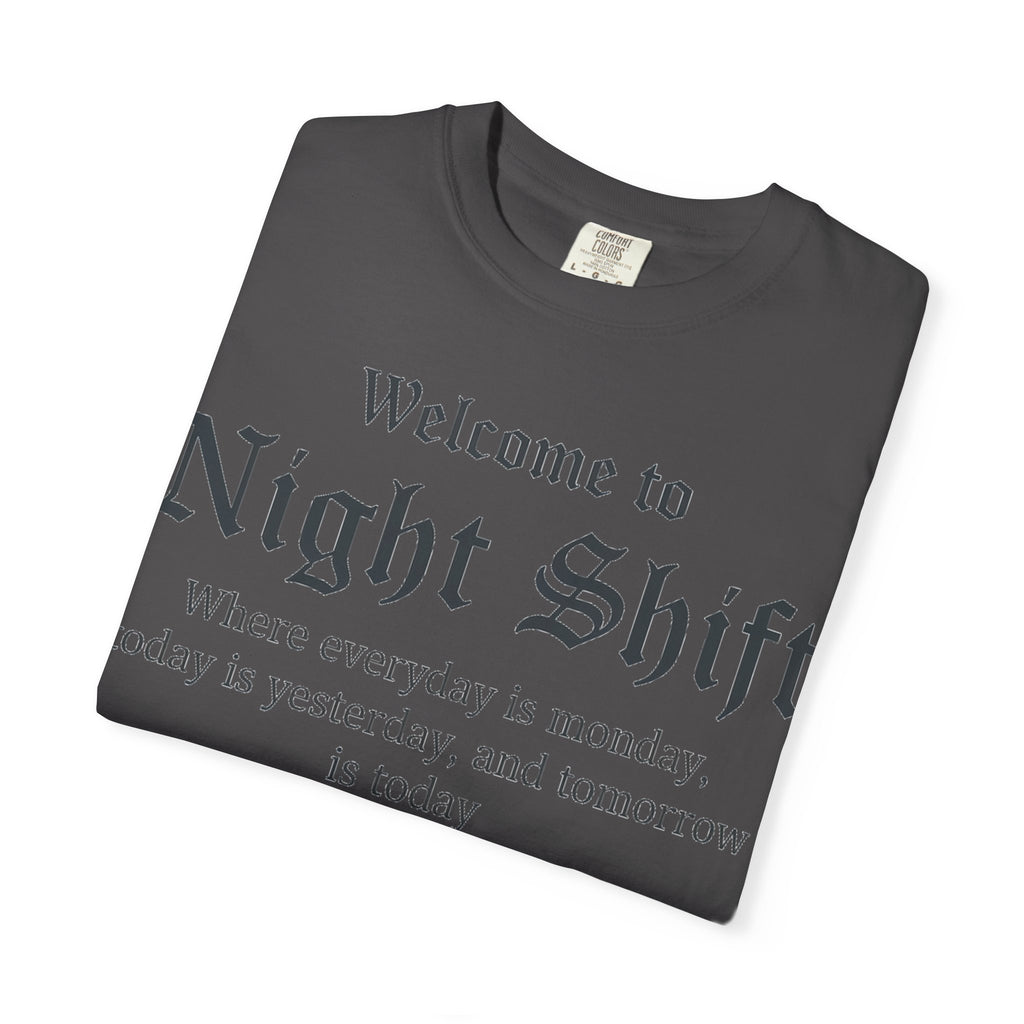 Welcome To Night Shift Light Shirt, Elegant Blackletter Nurse Tee, Night Shift Gift Shirt, RN Humor
