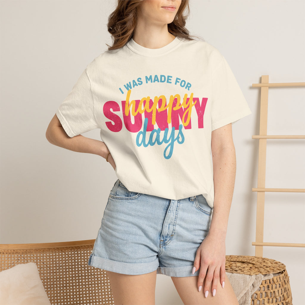 I Was Made For Happy Sunny Days Pastel Shirt, Soft Retro Summer Tee, Beach Vacation Shirt, Summer Gift