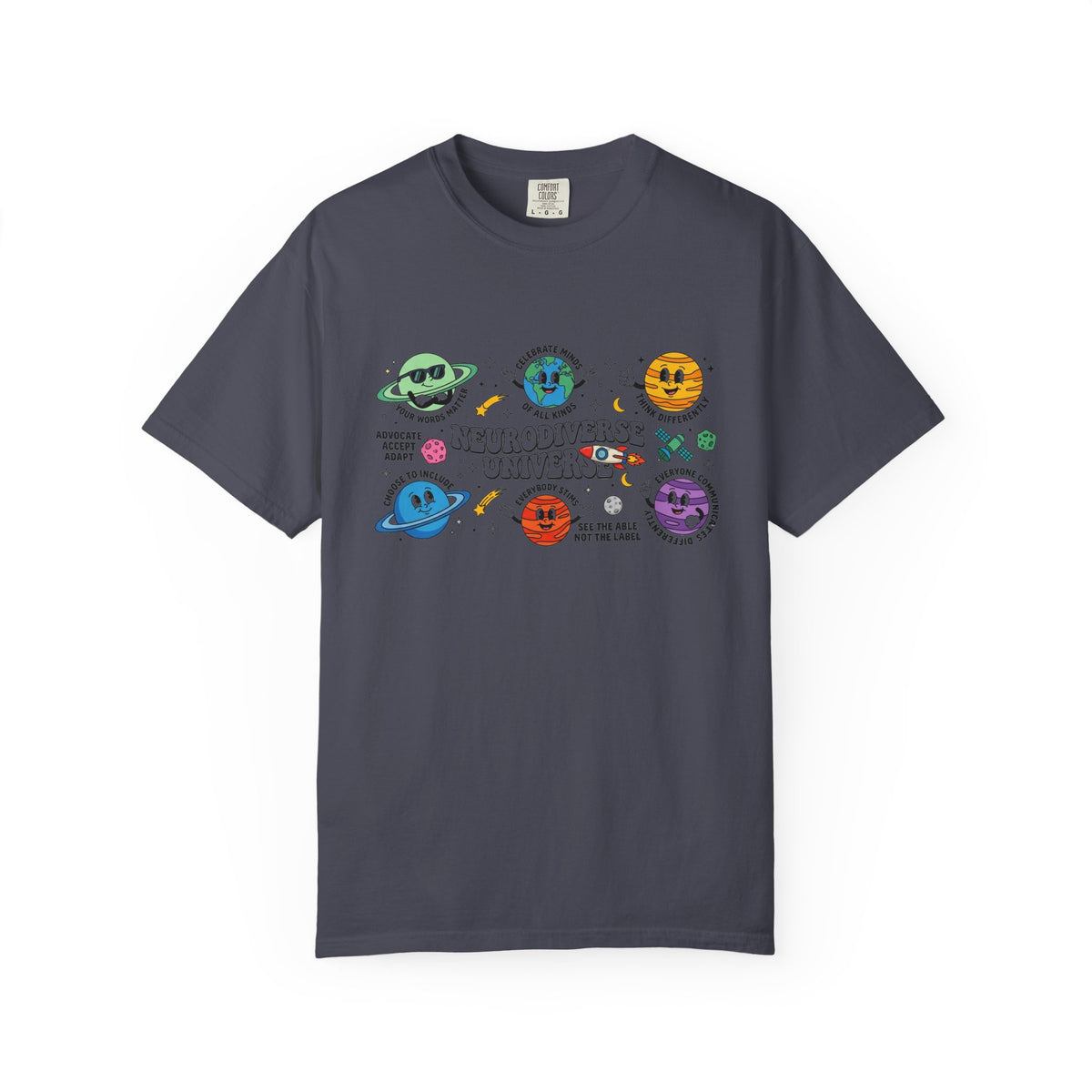 Neurodiverse Universe Wide Shirt, Autism Acceptance Planets Tee, Inclusion Teacher Shirt, SPED Gift